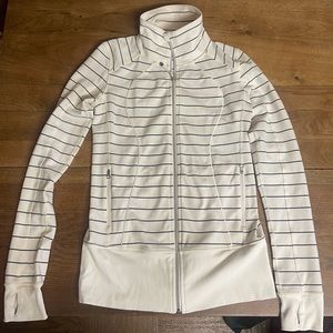 lululemon athletica White Striped Women's Top